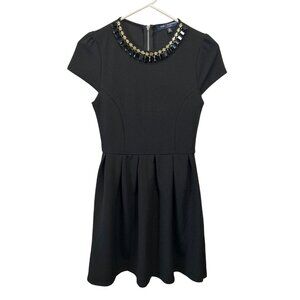 One Clothing Dress Womens Small Black Rhinestone Business casual‎ Cap Sleeve